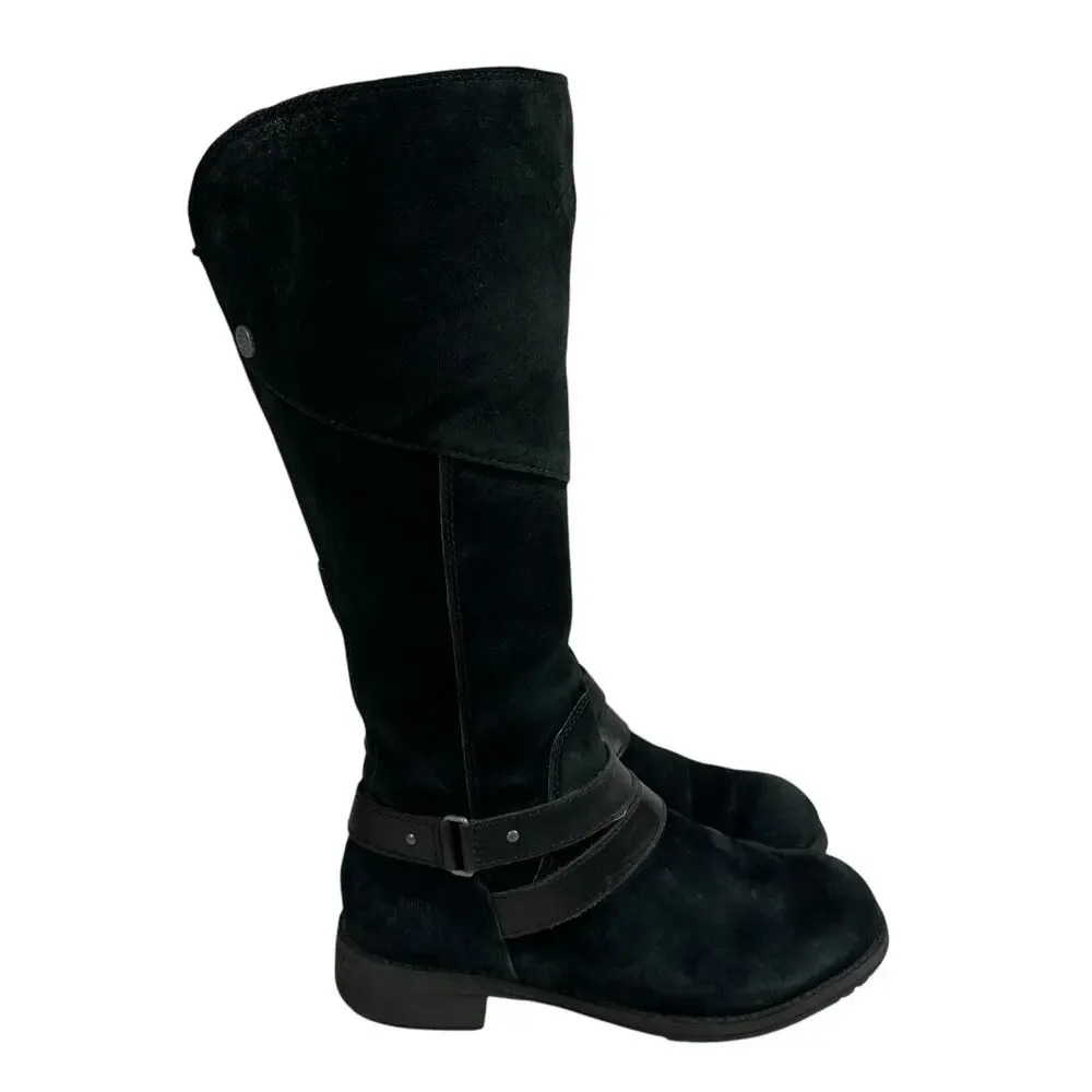 The‎ North Face Bridgeton Tall Riding Boot Black Suede Quilted Lining Wmn Sz 7